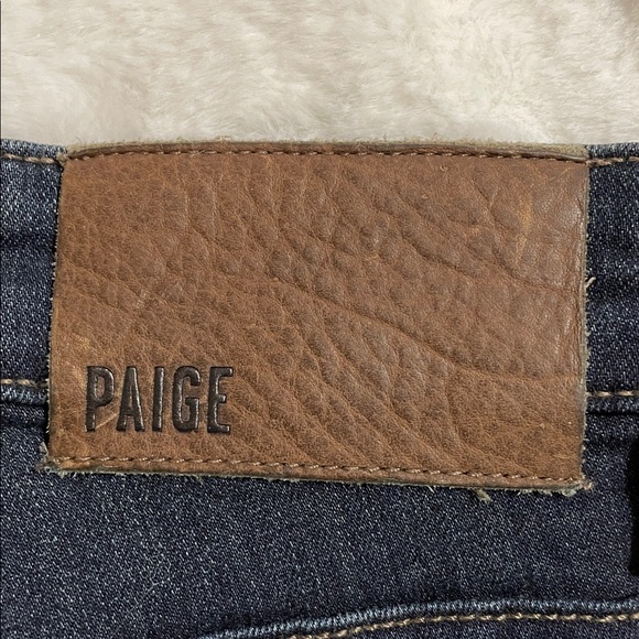 PAIGE Women's Dark Blue Straight Jeans - Picture 13 of 14